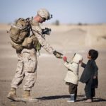 US soldier and kids